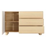 Credenza Marrone Rovere 3 Cassetti un Ripiano 130x38x80h cm, Apertura Battente, Scorrevole - Hanerito