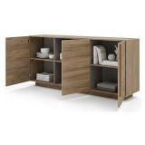 Credenza Marrone Rovere 3 Ripiani Apertura Battente 182x44x90h cm, 3 Ante - Malosco
