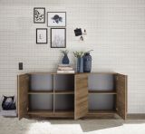 Credenza Marrone Rovere 3 Ripiani Apertura Battente 182x44x90h cm, 3 Ante - Malosco