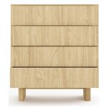 Credenza Marrone Rovere 4 Cassetti un Ripiano 94x38x104h cm, Apertura Scorrevole - Hasavato