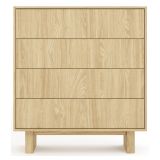 Credenza Marrone Rovere 4 Cassetti un Ripiano 94x38x104h cm, Apertura Scorrevole - Hasavato