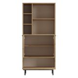 Credenza Marrone Rovere 4 Ripiani 3 Ante 75x36x162h cm, 7 Vani - Cinisi