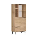 Credenza Marrone Rovere 4 Ripiani 3 Ante 75x36x162h cm, 7 Vani - Cinisi