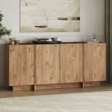 Credenza Marrone Rovere 4 Ripiani 4 Ante 180x45x80h cm, 8 Vani - Nolova