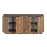 Credenza Marrone Rovere 4 Ripiani 4 Ante 180x45x80h cm, 8 Vani - Nolova