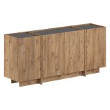 Credenza Marrone Rovere 4 Ripiani 4 Ante 180x45x80h cm, 8 Vani - Nolova