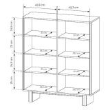 Credenza Marrone Rovere 4 Ripiani Apertura Battente 104x38x124h cm, 4 Ante - Hasareti