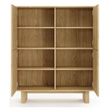 Credenza Marrone Rovere 4 Ripiani Apertura Battente 104x38x124h cm, 4 Ante - Hasareti