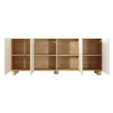 Credenza Marrone Rovere 4 Ripiani Apertura Battente 200x38x80h cm, 4 Ante - Hamomole