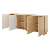 Credenza Marrone Rovere 4 Ripiani Apertura Battente 200x38x80h cm, 4 Ante - Hamomole