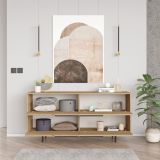 Credenza Marrone Rovere 4 Vani 4 Ante 160x45x74h cm, Apertura a Ribalta - Follo