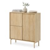 Credenza Marrone Rovere 5 Ripiani Apertura Battente 104x40x122h cm, 3 Ante - Hatote