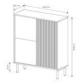 Credenza Marrone Rovere 5 Ripiani Apertura Battente 104x40x122h cm, 3 Ante - Hatote