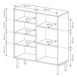 Credenza Marrone Rovere 5 Ripiani Apertura Battente 104x40x122h cm, 3 Ante - Hatote