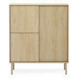 Credenza Marrone Rovere 5 Ripiani Apertura Battente 104x40x122h cm, 3 Ante - Hatote