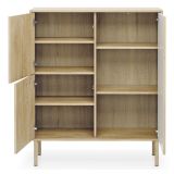 Credenza Marrone Rovere 5 Ripiani Apertura Battente 104x40x122h cm, 3 Ante - Hatote