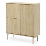 Credenza Marrone Rovere 5 Ripiani Apertura Battente 104x40x122h cm, 3 Ante - Hatote
