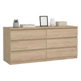 Credenza Marrone Rovere 6 Cassetti Apertura Scorrevole 154x50x68h cm, Chiusura Scorrevole - Joyce