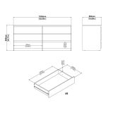 Credenza Marrone Rovere 6 Cassetti Apertura Scorrevole 154x50x68h cm, Chiusura Scorrevole - Victoire