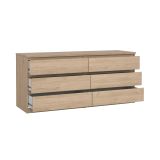 Credenza Marrone Rovere 6 Cassetti Apertura Scorrevole 154x50x68h cm, Chiusura Scorrevole - Victoire