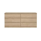 Credenza Marrone Rovere 6 Cassetti Apertura Scorrevole 154x50x68h cm, Chiusura Scorrevole - Victoire