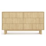 Credenza Marrone Rovere 6 Cassetti un Ripiano 154x38x83h cm, Apertura Scorrevole - Hasimi