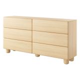 Credenza Marrone Rovere 6 Cassetti un Ripiano 160x38x80h cm, Apertura Scorrevole - Hana