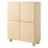 Credenza Marrone Rovere 6 Ripiani Apertura Battente 100x38x125h cm, 4 Ante - Hamola