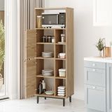 Credenza Marrone Rovere 7 Ripiani 2 Ante 160x36x45h cm, 9 Vani - Uta
