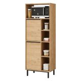 Credenza Marrone Rovere 7 Ripiani 2 Ante 160x36x45h cm, 9 Vani - Uta
