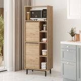 Credenza Marrone Rovere 7 Ripiani 2 Ante 160x36x45h cm, 9 Vani - Uta