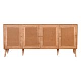 Credenza Marrone Rovere Apertura Battente 4 Ante 180x41x81h cm, Chiusura Battente - Mascali