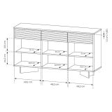 Credenza Marrone Rovere Beige 3 Cassetti 3 Ripiani 154x40x84h cm, Apertura Battente, Scorrevole - Hatareta