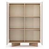Credenza Marrone Rovere Beige 4 Ripiani Apertura Battente 104x40x138h cm, 2 Ante - Hasota