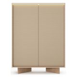 Credenza Marrone Rovere Beige 4 Ripiani Apertura Battente 104x40x138h cm, 2 Ante - Hasota