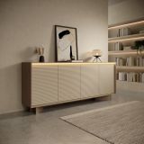Credenza Marrone Rovere Beige 4 Ripiani Apertura Battente 204x40x84h cm, 4 Ante - Hataga