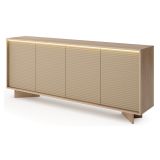 Credenza Marrone Rovere Beige 4 Ripiani Apertura Battente 204x40x84h cm, 4 Ante - Hataga
