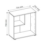 Credenza Marrone Rovere Bianco 2 Cassetti un Ripiano 71x33x75h cm, Apertura Battente, Scorrevole - Leretifa