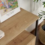 Credenza Marrone Rovere Nero 2 Ripiani 3 Vani 120x30x77h cm, 3 Ante - Noda