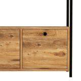 Credenza Marrone Rovere Nero 4 Vani 3 Ante 120x30x75h cm, Apertura a Ribalta - Amiterno