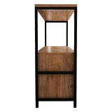 Credenza Marrone Rovere Nero 4 Vani 3 Ante 120x30x75h cm, Apertura a Ribalta - Amiterno