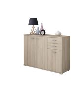 Credenza Marrone Rovere Nodi 2 Cassetti un Ripiano 103x34x74h cm, Apertura Battente - Meldola