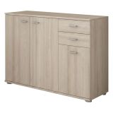 Credenza Marrone Rovere Nodi 2 Cassetti un Ripiano 103x34x74h cm, Apertura Battente - Meldola