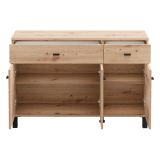 Credenza Marrone Rovere Nodi 3 Ripiani 2 Cassetti 116x35x78h cm, 4 Vani - Jerico