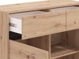 Credenza Marrone Rovere Nodi Nero 2 Cassetti 2 Ripiani 106x40x90h cm, Apertura Battente, Scorrevole - Giarree