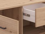 Credenza Marrone Rovere Nodi Nero 2 Cassetti 4 Ripiani 183x40x90h cm, Apertura Battente, Scorrevole - Grondona