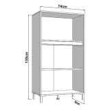 Credenza Marrone Rovere Nodi Nero 2 Ripiani 3 Vani 74x40x135h cm, 2 Ante - Cosoleto