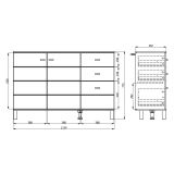 Credenza Marrone Rovere Nodi Nero 3 Cassetti 2 Ripiani 116x35x78h cm, Apertura Battente, Scorrevole - Guatav