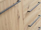 Credenza Marrone Rovere Nodi Nero 4 Cassetti 2 Ripiani 159x42x95h cm, Apertura Battente e Scorrevole - Ceredano