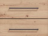 Credenza Marrone Rovere Nodi Nero 4 Cassetti un Ripiano 93x40x82h cm, Apertura Battente e Scorrevole - Boscone